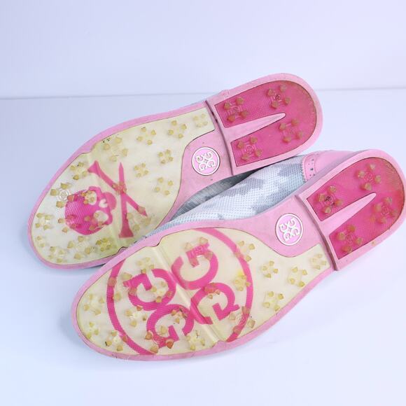 G/FORE Ghost Cap Toe Gallivanter Golf Shoes White Pink Oxford Camo Women's 10 - Picture 6 of 7